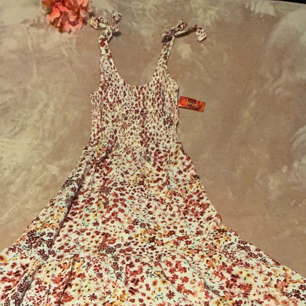 Baily Blue Maxi Dress "Floral" Size Large NWT